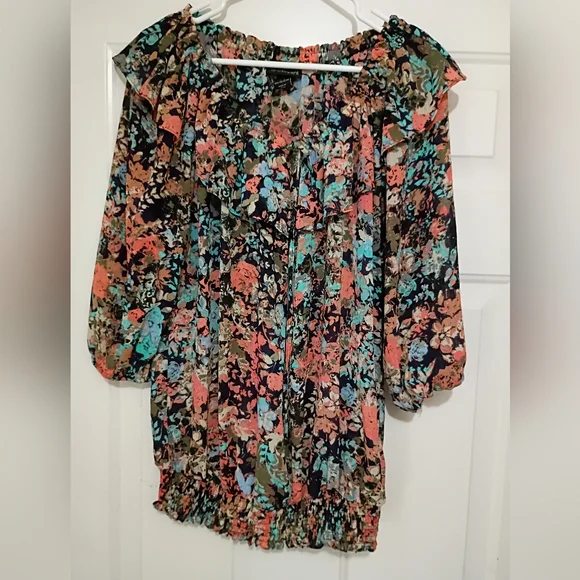 Lane Bryant Pink and Blue Blouse - Picture 1 of 3